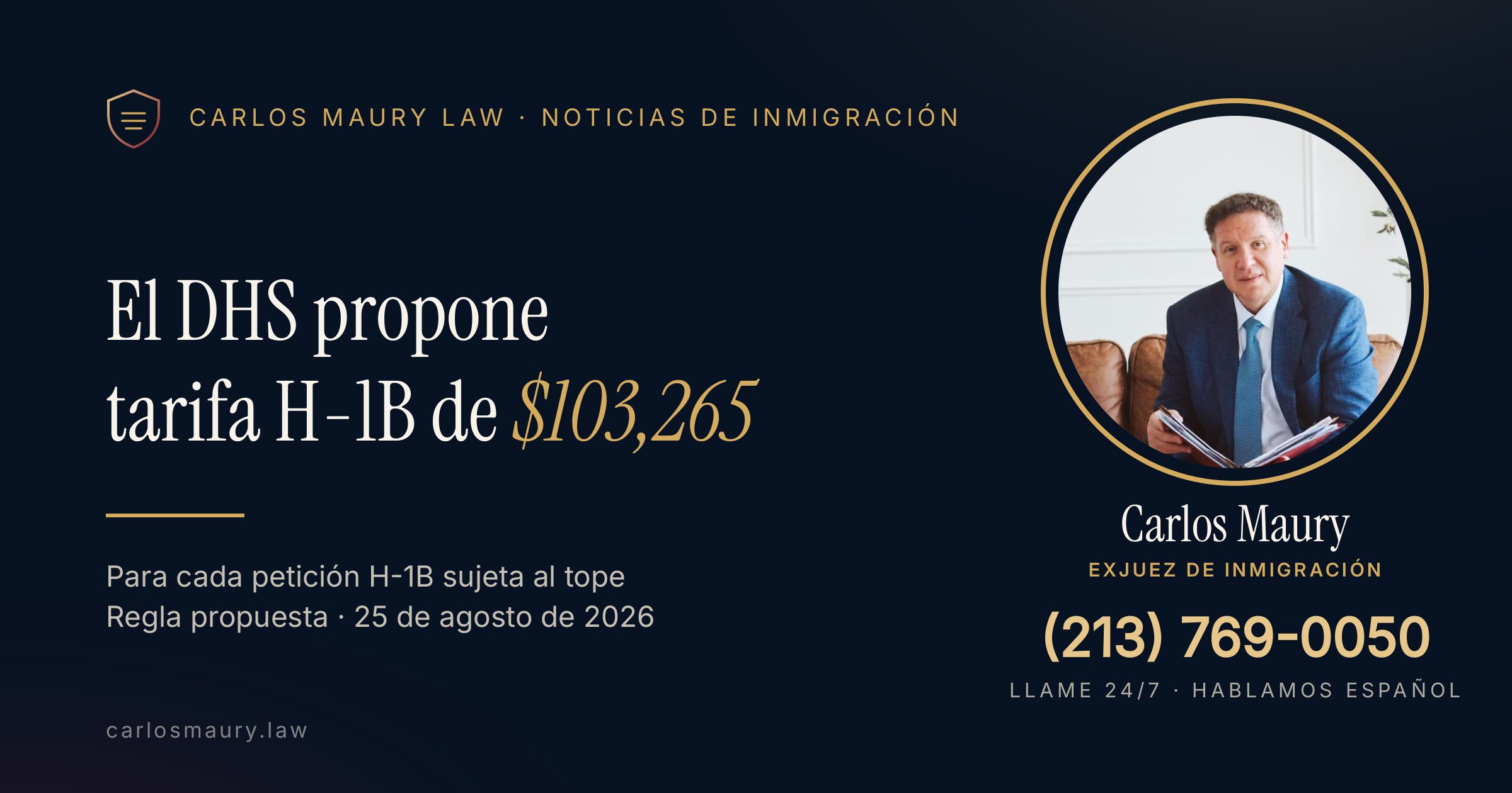 El DHS Propone una Tarifa de $103,265 para Cada Petición H-1B Sujeta al Tope