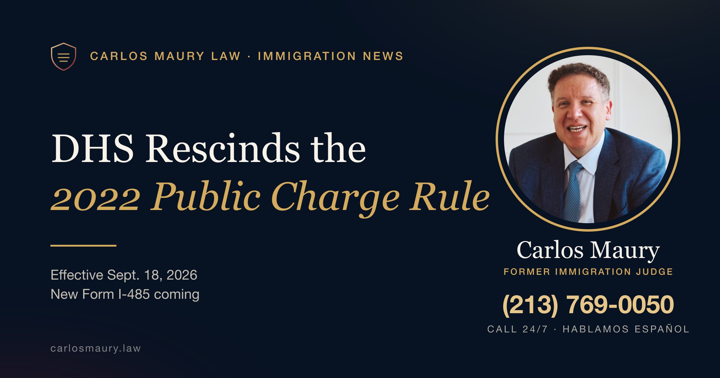 DHS Rescinds the 2022 Public Charge Rule — New Form I-485 Coming